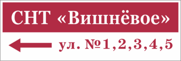 Табличка с названием СНТ и номерами участков